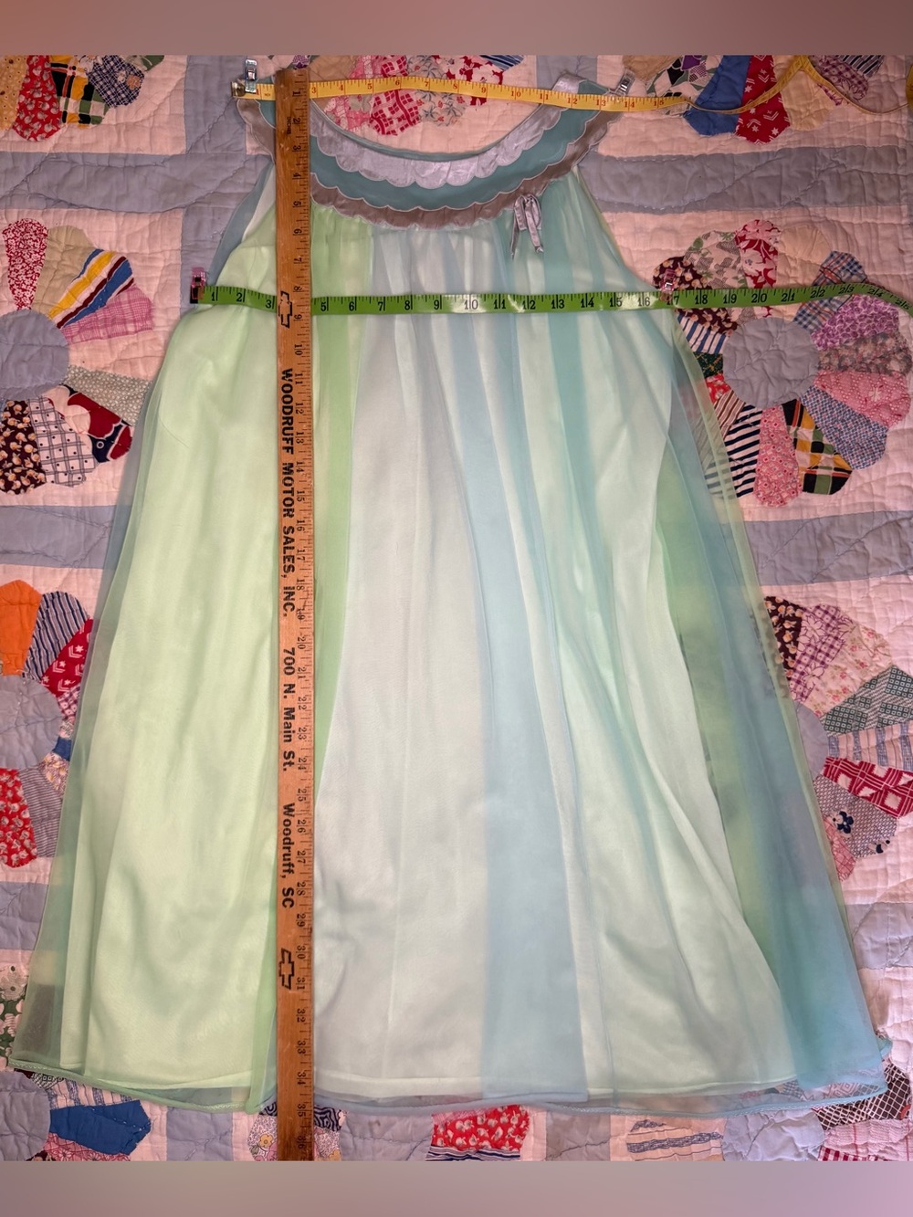 VTG 50/60s Saks Fifth Avenue Peignoir Pajama Set Pastel  Nylon Chiffon: Small - Picture 10 of 14